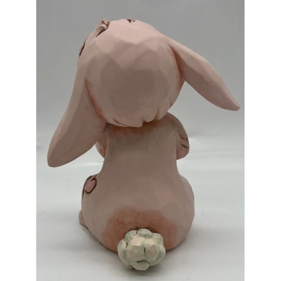 2015 Jim Shore Funny Bunny Rabbit Figurine 5" Easter Pink - Picture 3 of 5